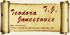 Teodora Jančetović vizit kartica
